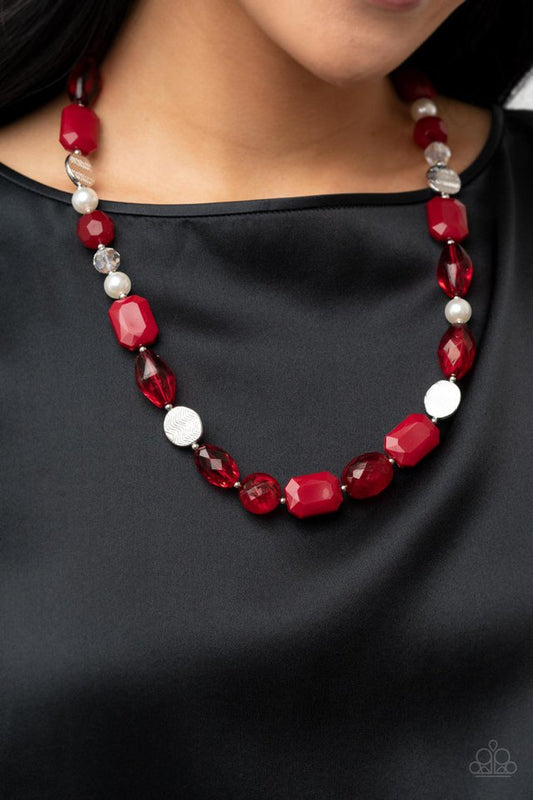 Nautical Sunset - Red - Paparazzi Necklace Image