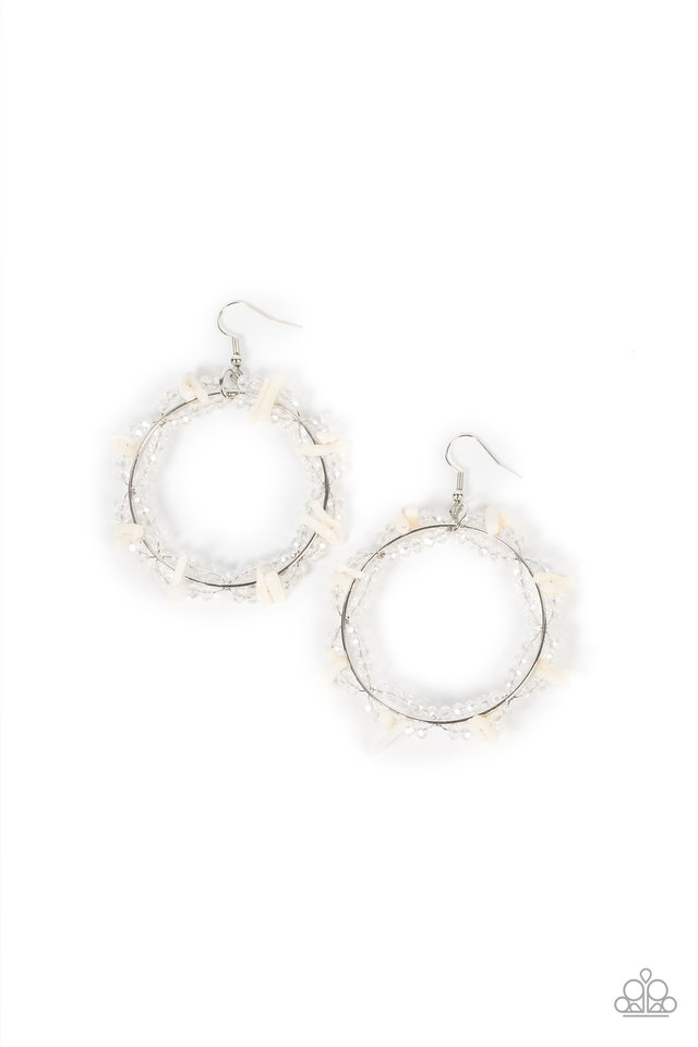 Ocean Surf - White - Paparazzi Earring Image
