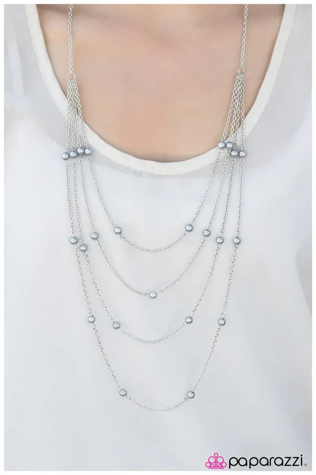 Paparazzi Necklace ~ Its A Small World - Silver