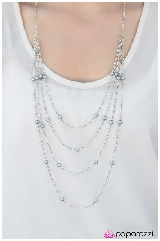 Paparazzi Necklace ~ Its A Small World - Silver