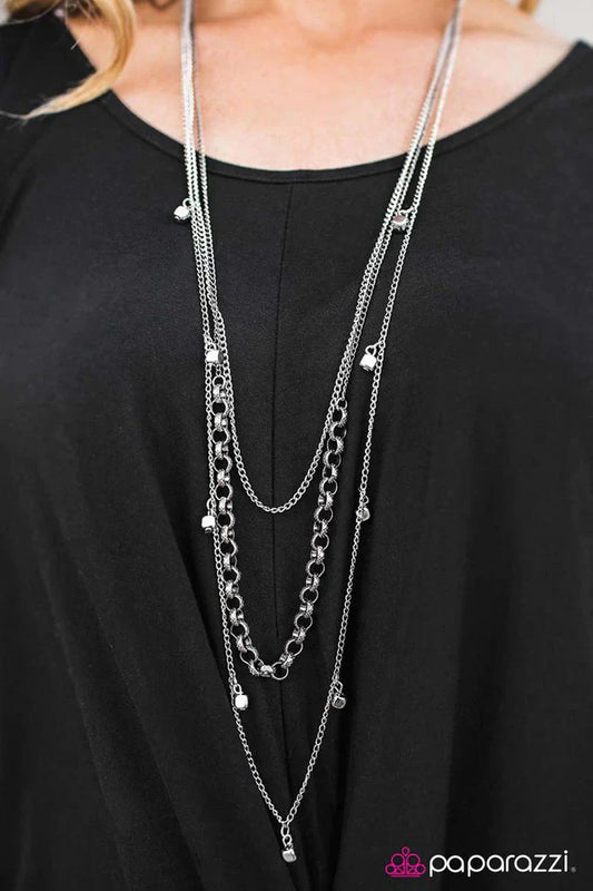 Paparazzi Necklace ~ Gettin Down and Dirty - Silver