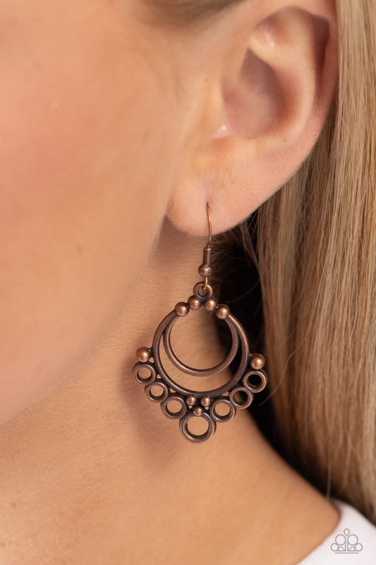 Rustic Rotary - Copper - Paparazzi Earring Image