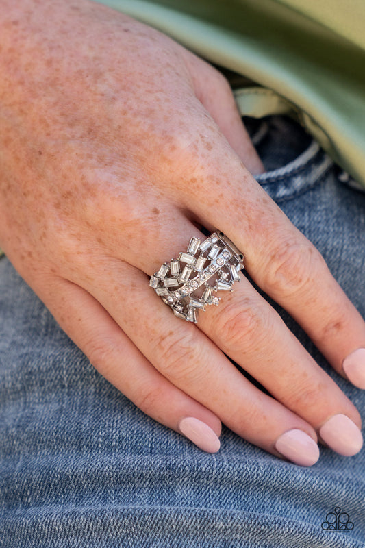 Paparazzi Ring ~ Scattered Sensation - White