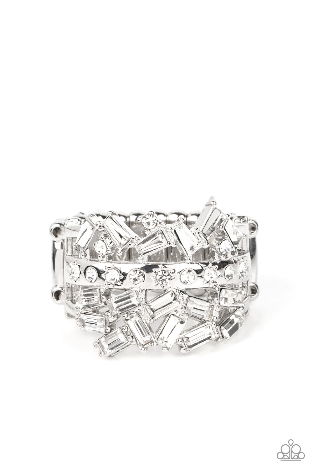 Paparazzi Ring ~ Scattered Sensation - White