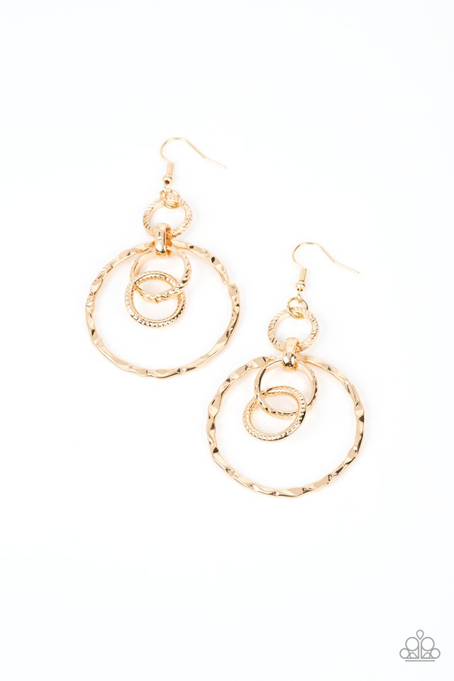 Twisted Temptation - Gold - Paparazzi Earring Image