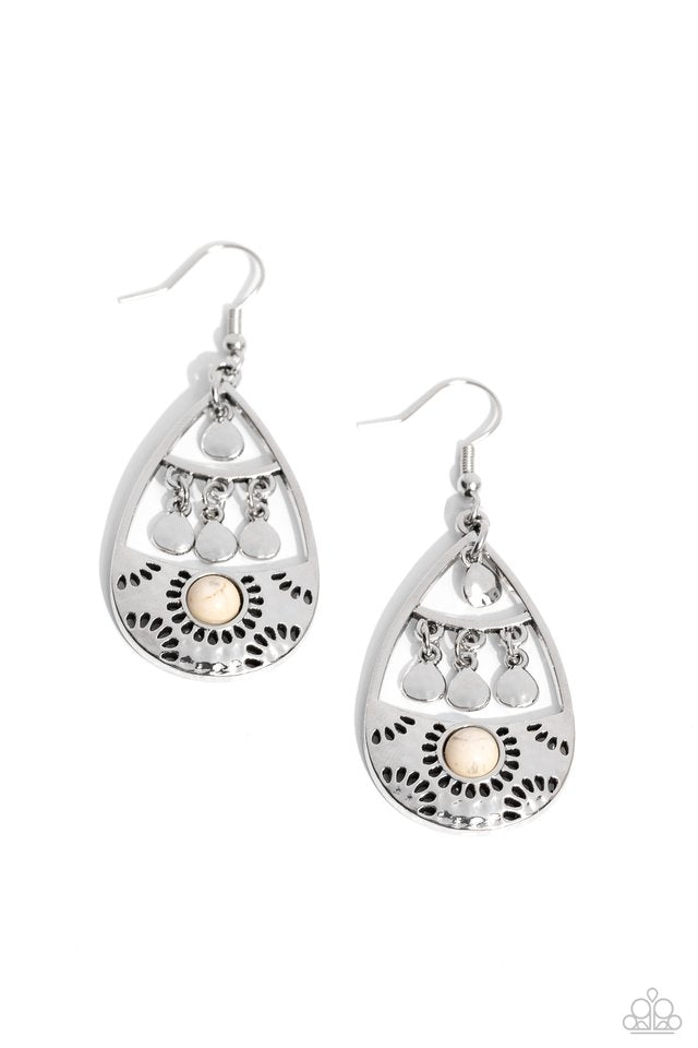 Country Cabana - White - Paparazzi Earring Image