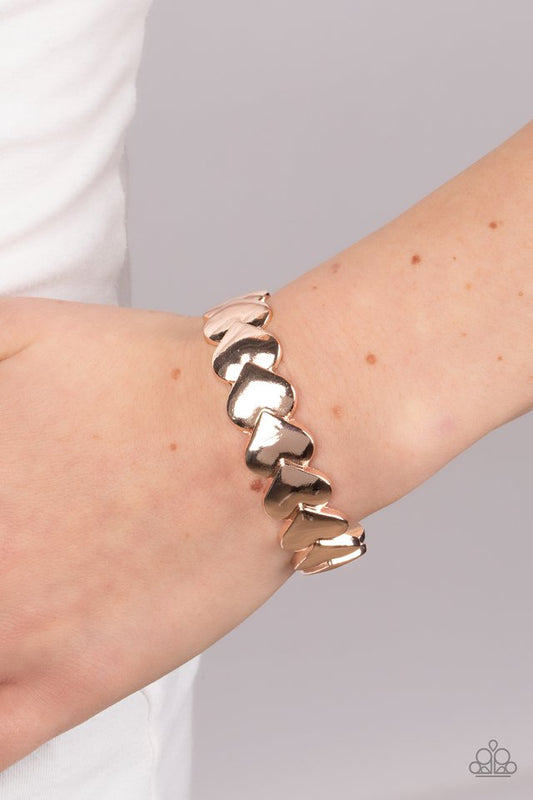 Hearts Galore - Rose Gold - Paparazzi Bracelet Image