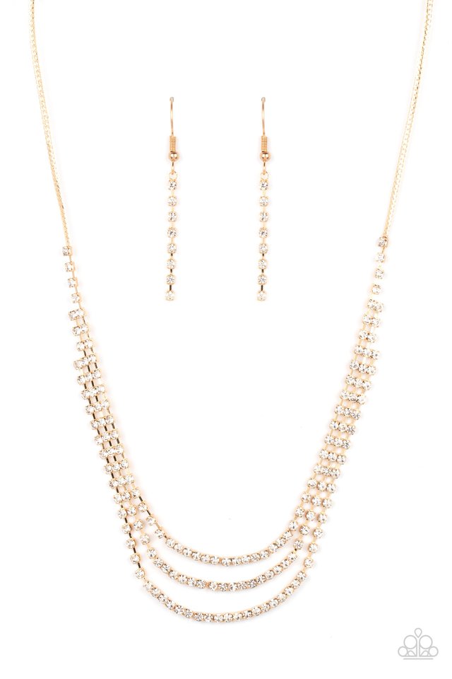 Surreal Sparkle - Gold - Paparazzi Necklace Image