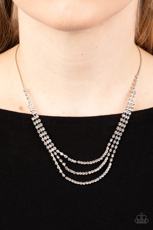 Surreal Sparkle - White - Paparazzi Necklace Image