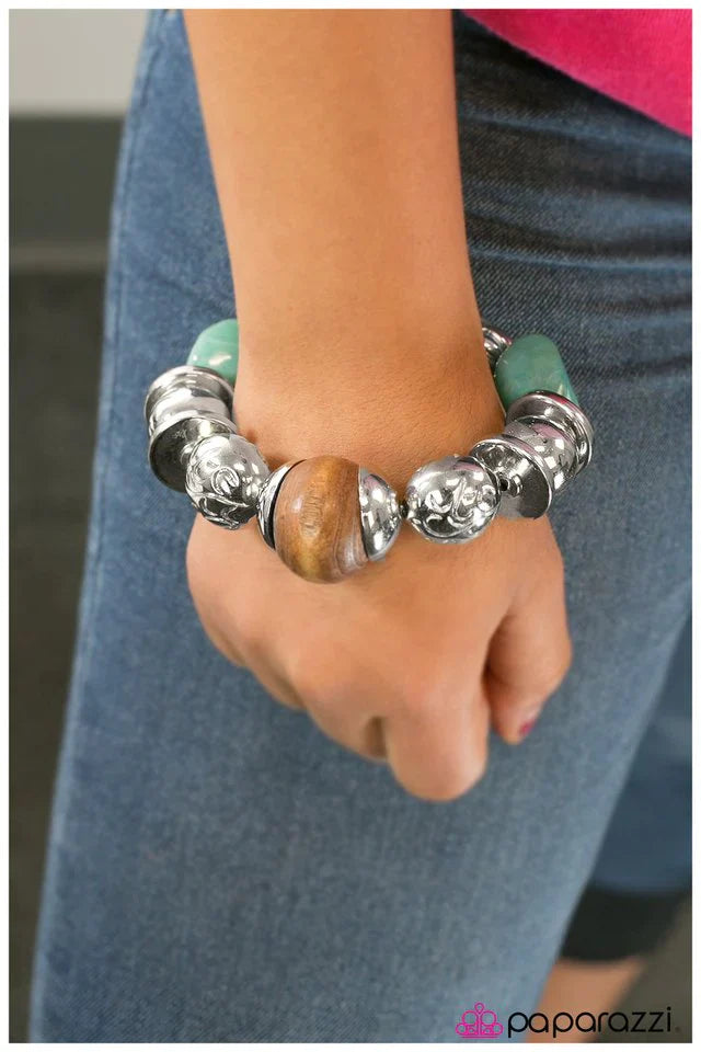 Paparazzi Bracelet ~ Glass Half Full - Blue