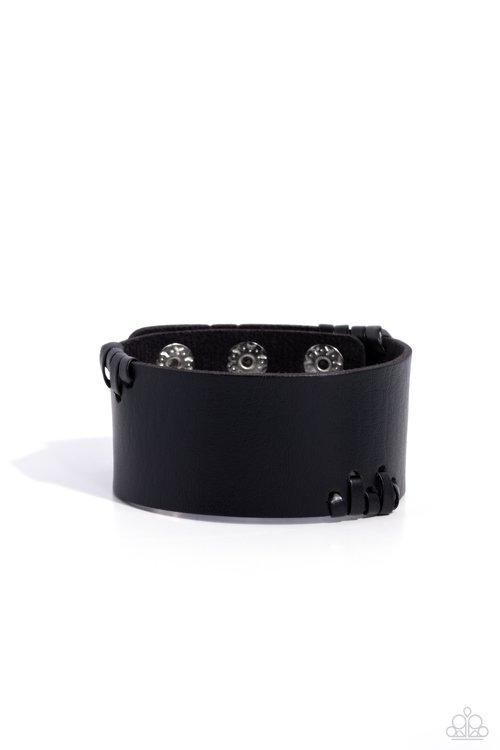 Leather Jacket Approved - Black - Paparazzi Bracelet Image