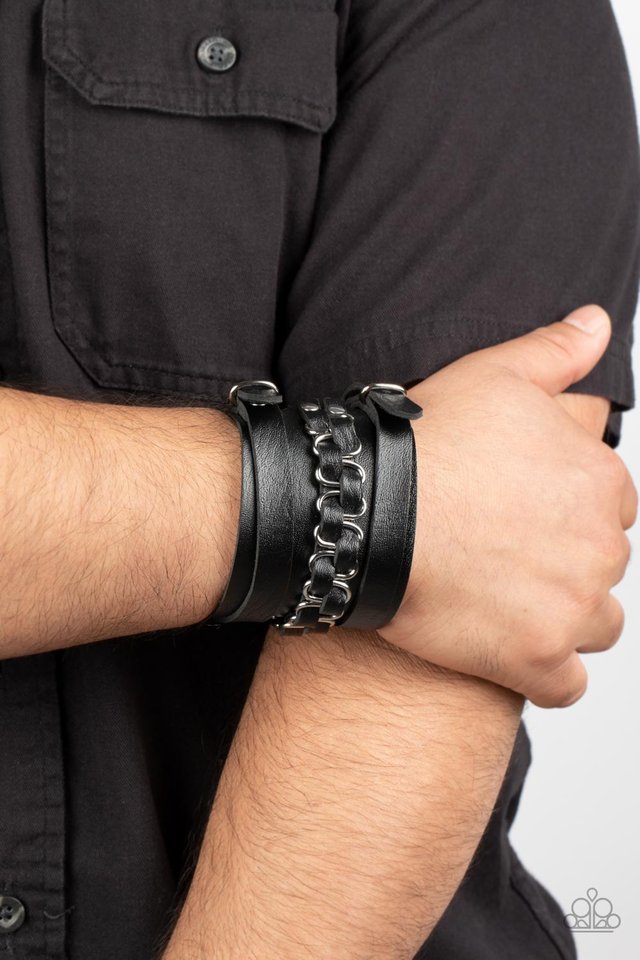 Rocker Attitude - Black - Paparazzi Bracelet Image