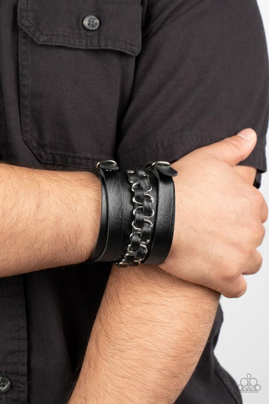 Rocker Attitude - Black - Paparazzi Bracelet Image
