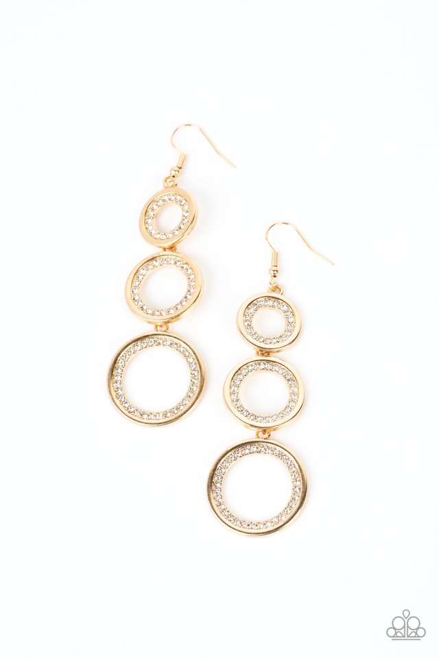 Shimmering in Circles - Gold - Paparazzi Earring Image