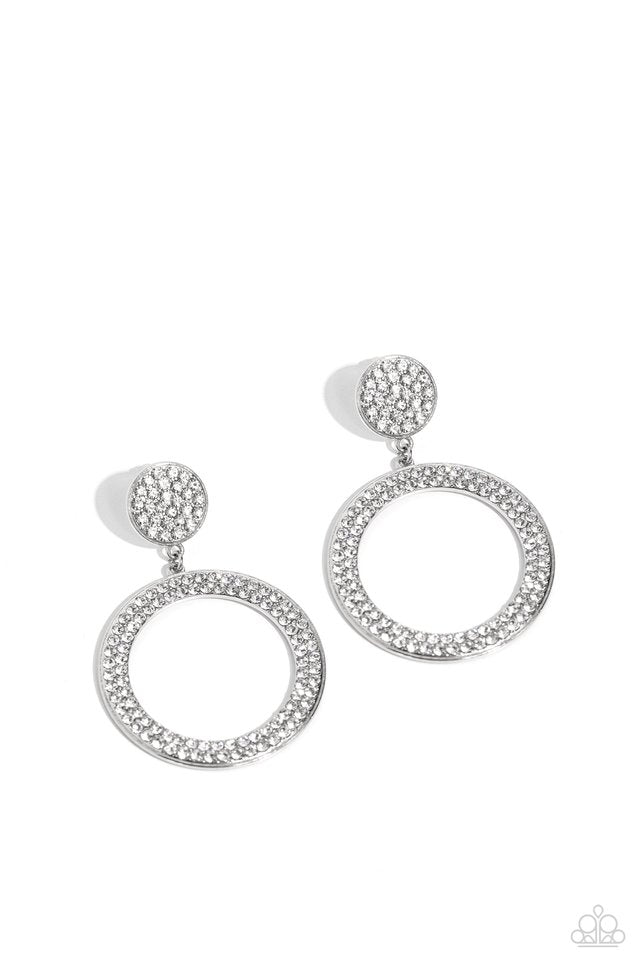 GLOW You Away - White - Paparazzi Earring Image