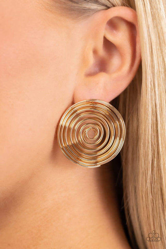 COIL Over - Gold - Paparazzi Earring Image
