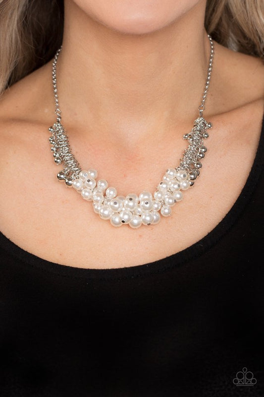 Bonus Points - White - Paparazzi Necklace Image