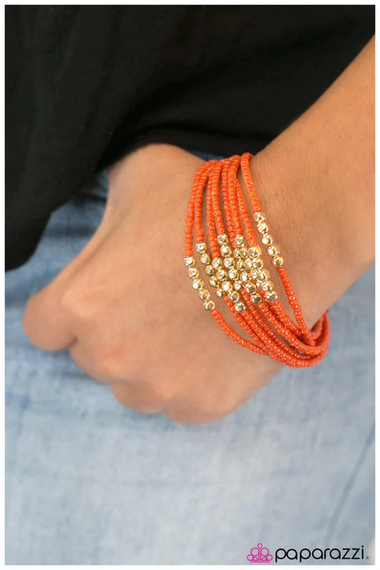 Paparazzi Bracelet ~ Just BEAD it! - Orange