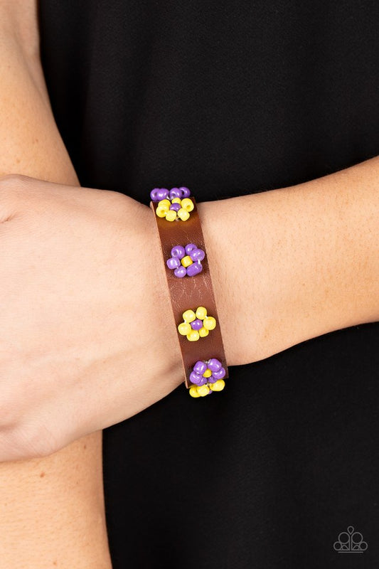Flowery Frontier - Purple - Paparazzi Bracelet Image