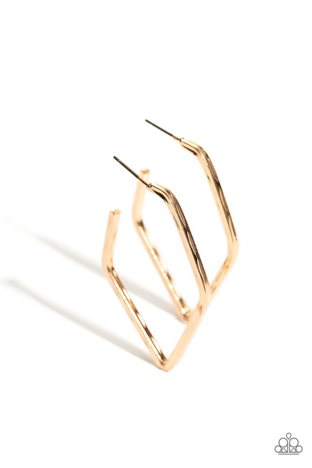 Winning Edge - Gold - Paparazzi Earring Image