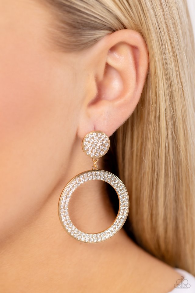 GLOW You Away - Gold - Paparazzi Earring Image