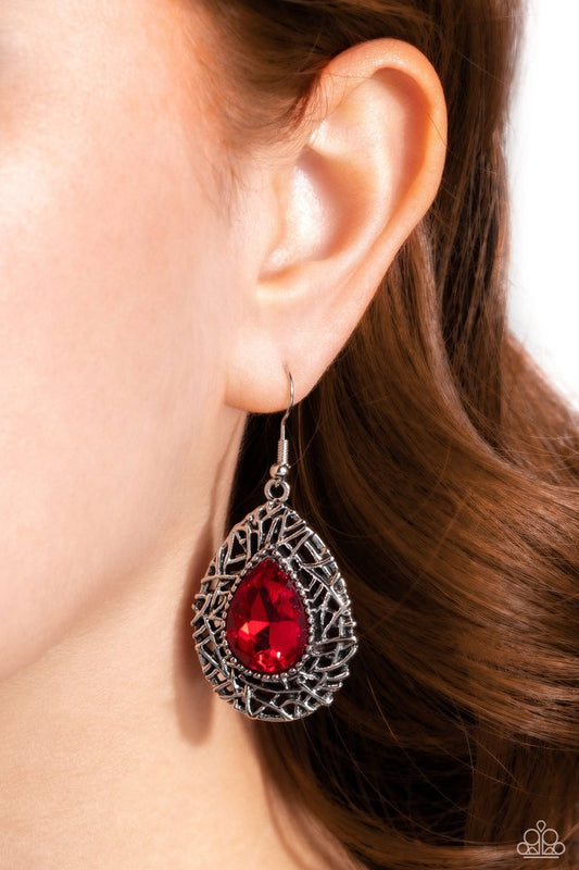 Nest Nouveau - Red - Paparazzi Earring Image