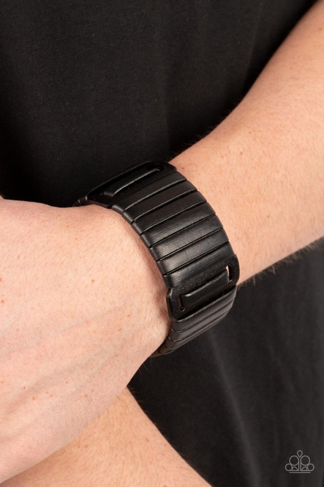 Leather Lumberyard - Black - Paparazzi Bracelet Image
