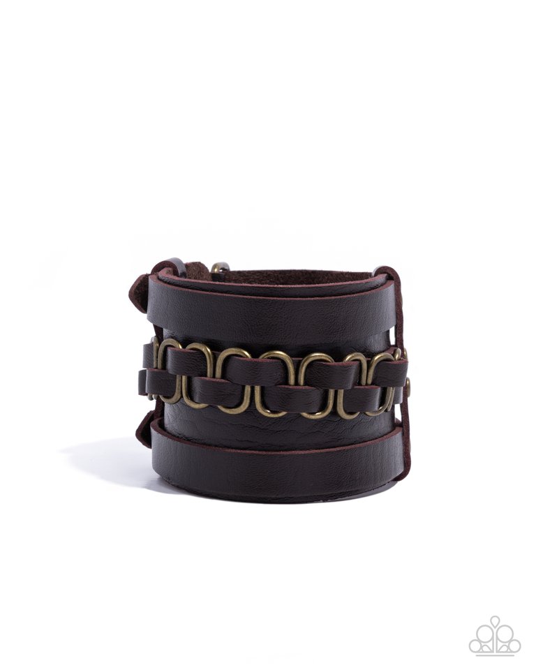Rocker Attitude - Brass - Paparazzi Bracelet Image