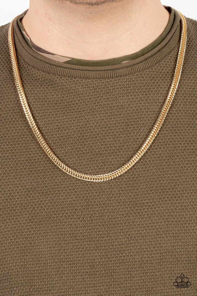 Downtown Defender - Gold - Paparazzi Necklace Image