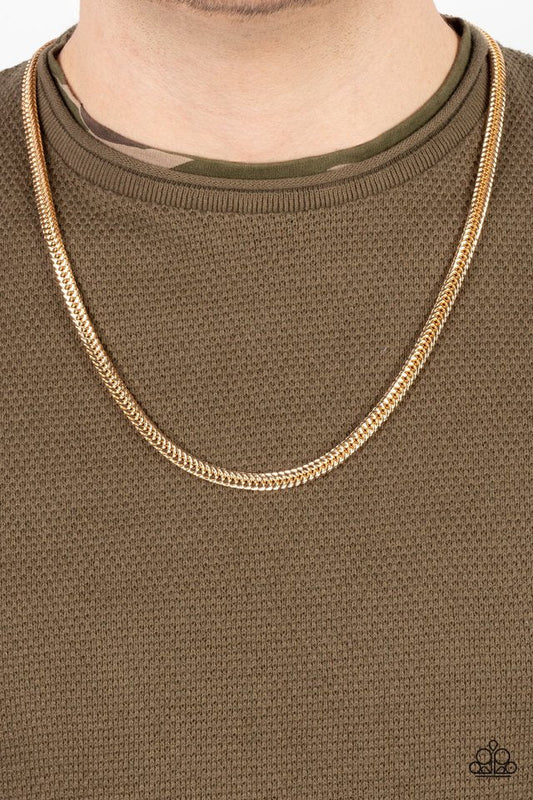 Downtown Defender - Gold - Paparazzi Necklace Image