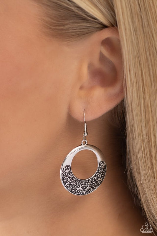 Secret Vineyards - Silver - Paparazzi Earring Image