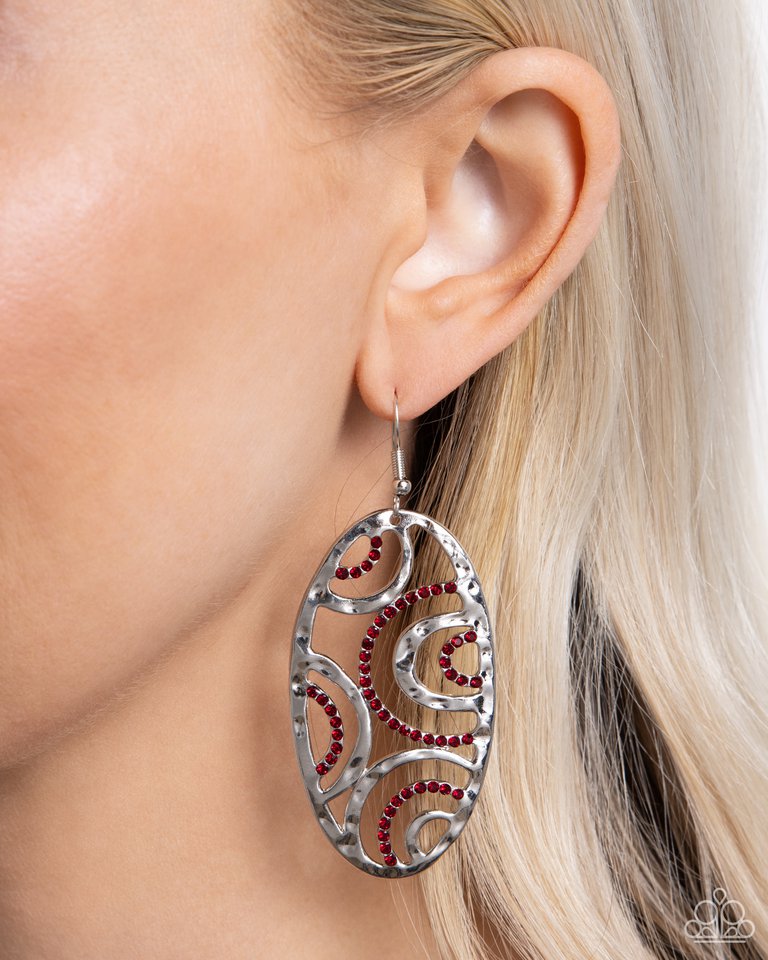 Seize the DAZE - Red - Paparazzi Earring Image