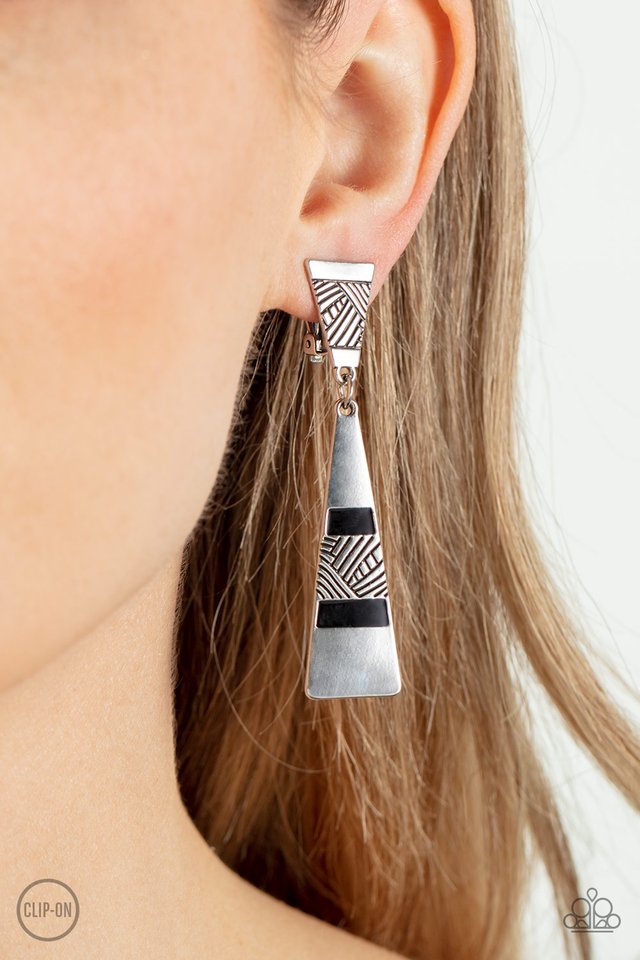 Safari Seeker - Black - Paparazzi Earring Image