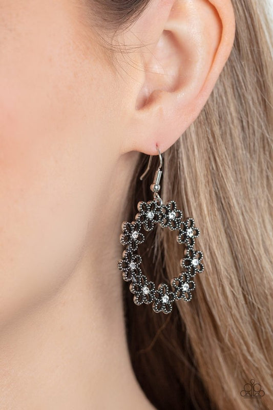 Floral Halos - White - Paparazzi Earring Image