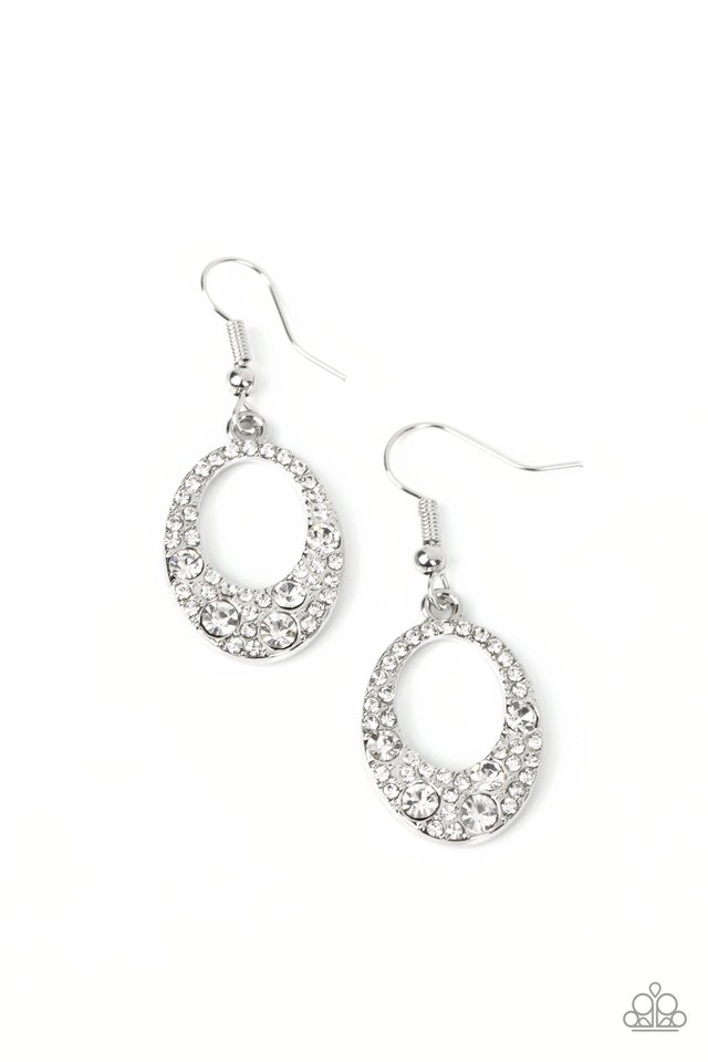 Showroom Sizzle - White - Paparazzi Earring Image