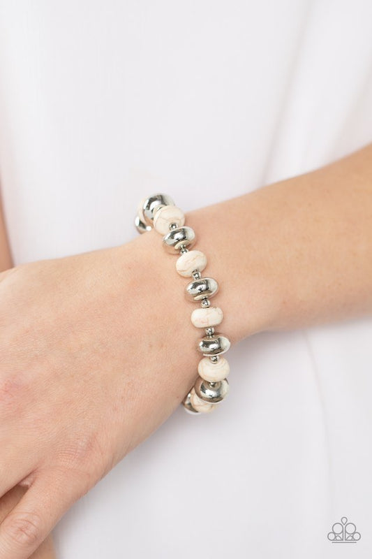 Stone Age Aesthetic - White - Paparazzi Bracelet Image