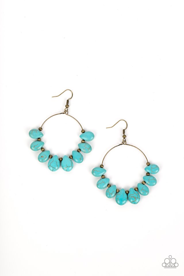 Canyon Quarry - Brass - Paparazzi Earring Image