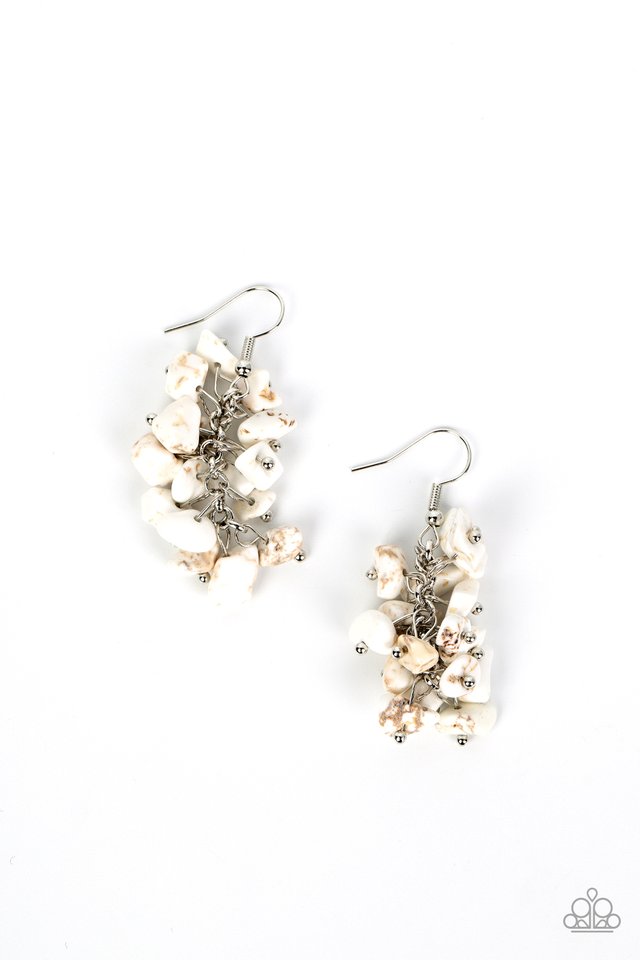 Pebble Palette - White - Paparazzi Earring Image