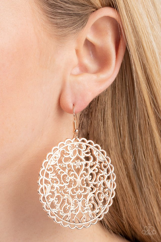 The Whole Nine VINEYARDS - Rose Gold - Paparazzi Earring Image