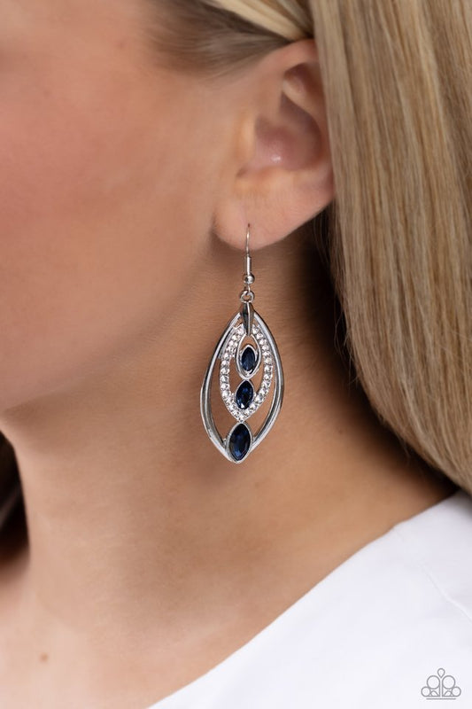 Extra Exuberant - Blue - Paparazzi Earring Image