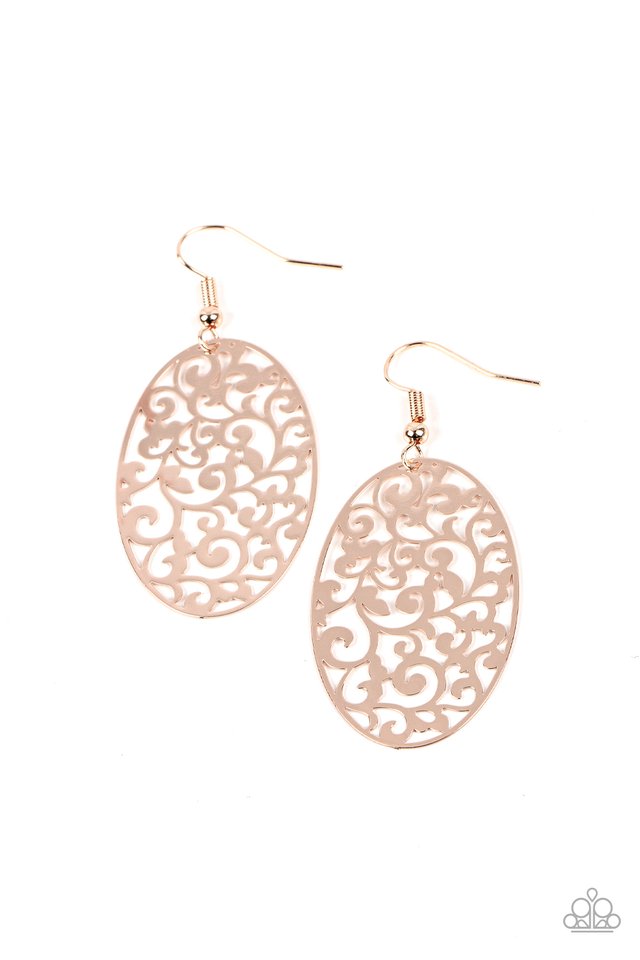 Secret Orchards - Gold - Paparazzi Earring Image