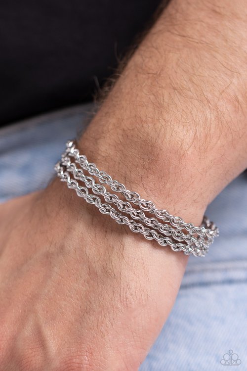 Pit Crew - Silver - Paparazzi Bracelet Image