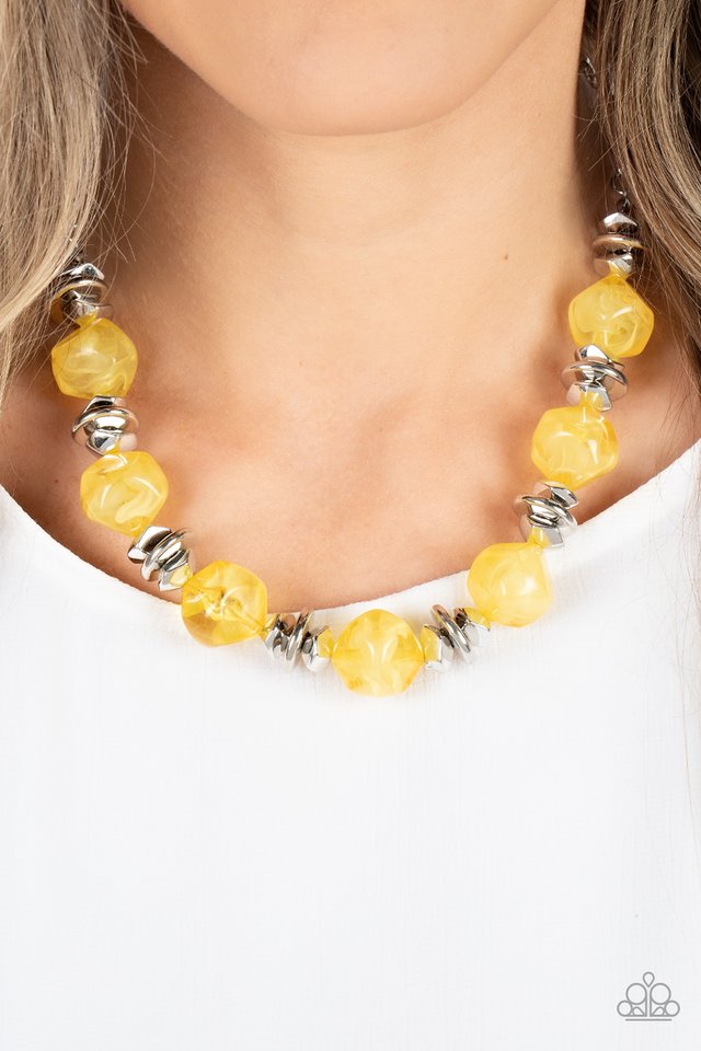 Island Ice - Yellow - Paparazzi Necklace Image