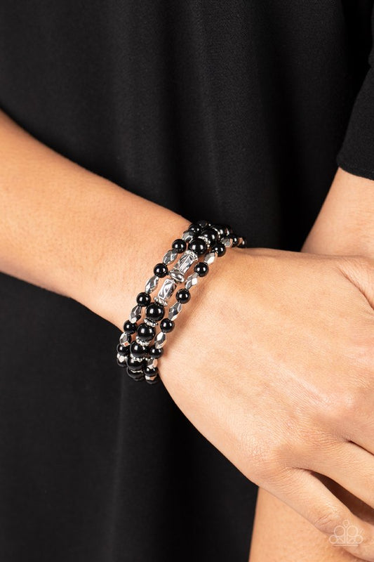 Colorfully Coiled - Black - Paparazzi Bracelet Image
