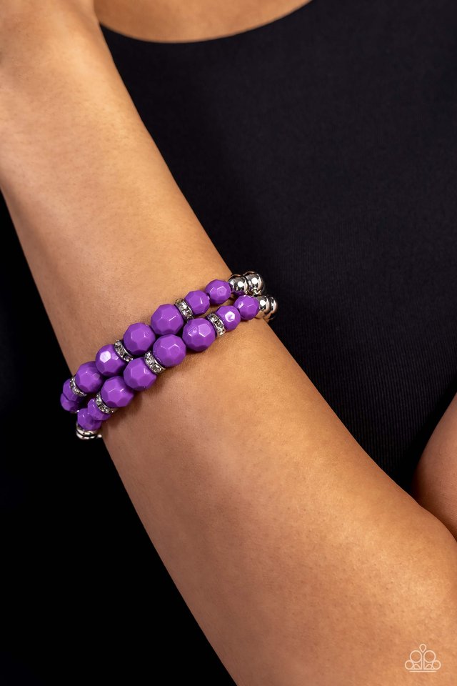 Two by Two Twinkle - Purple - Paparazzi Bracelet Image