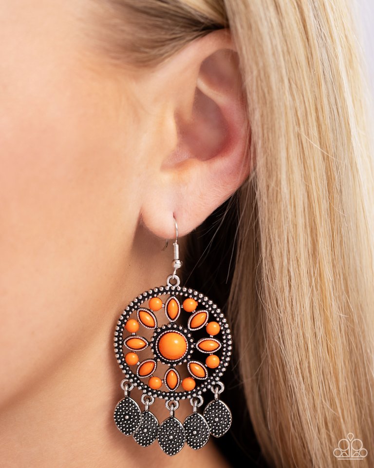 Sagebrush Symphony - Orange - Paparazzi Earring Image