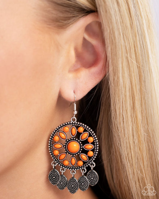 Sagebrush Symphony - Orange - Paparazzi Earring Image