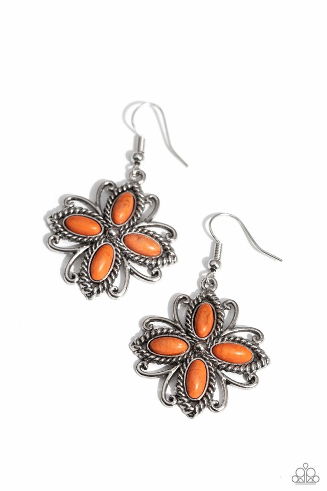 Badlands Ballad - Orange - Paparazzi Earring Image