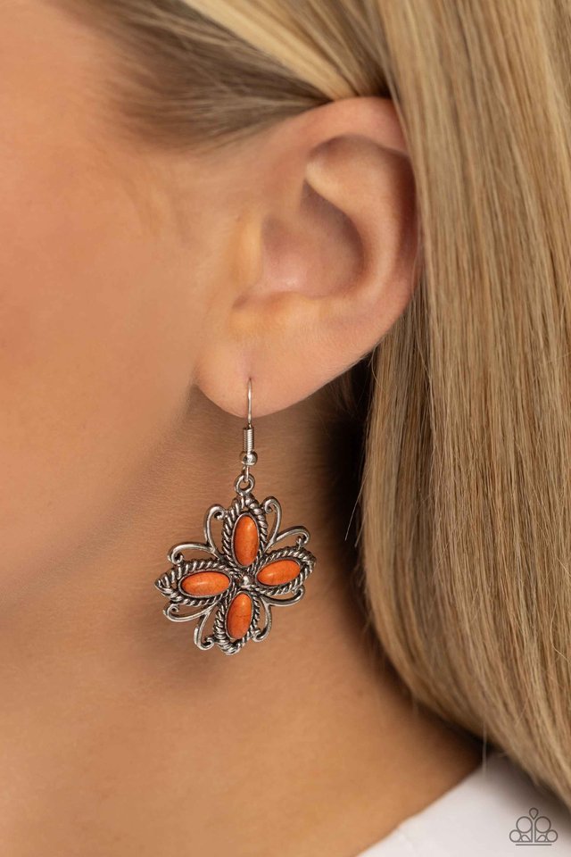 Badlands Ballad - Orange - Paparazzi Earring Image