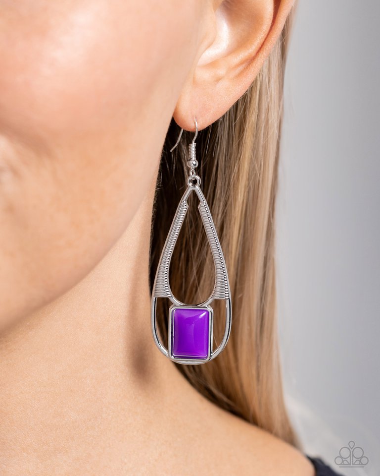 Adventure Story - Purple - Paparazzi Earring Image